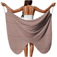 thumbnail image 1 of Staron Women's Beach Cover Up Sarong Wrap Dress Sheer Draped Adjustable Strap High Slit Casual Vacation Resort Wear, Brown M, 1 of 7
