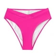 thumbnail image 1 of Staron Women's Bikini Swim Bottoms Solid Color Ruffle Swim Shorts Casual Pool Beach Swimsuit, Hot Pink M, 1 of 7
