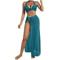 thumbnail image 1 of Staron Women's Bikini Swimsuit High Waist Two Piece Set Beachwear Triangle Top High Cut Bottom Bathing Suit for Pool Vacation, Green L, 1 of 7