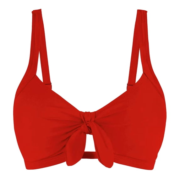 Staron Women's Bikini Swimsuit Push-Up Padded Sleeveless Solid Bathing Suit High Cut Slimming Beach Vacation Pool Party, Red L