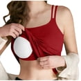 thumbnail image 1 of Staron Women's Casual Camisole Pajamas Round Neck Adjustable Straps Built-in Bra Seamless Undershirt Basic Comfy Sleepwear Loungewear Tank Top, Red M, 1 of 7