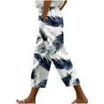 thumbnail image 1 of Staron Women's Casual Loose Harem Pants with Drawstring Cropped Capri Pants Solid Color Fashion Elastic Waist with Pockets, L, 1 of 5