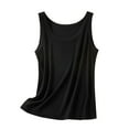 thumbnail image 1 of Staron Women's Casual Loose Sleeveless Round Neck T-Shirt Basic Comfy Solid Color Tank Top Home Wear Relaxed Thin Blouse, Black M, 1 of 5