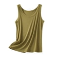 thumbnail image 1 of Staron Women's Casual Loose Sleeveless Round Neck T-Shirt Basic Comfy Solid Color Tank Top Home Wear Relaxed Thin Blouse, Green L, 1 of 5