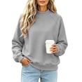 thumbnail image 1 of Staron Women's Fall Winter Crew Neck Long Sleeve Loose Casual Comfy Knit Sweater Pullover Gray XL, 1 of 6