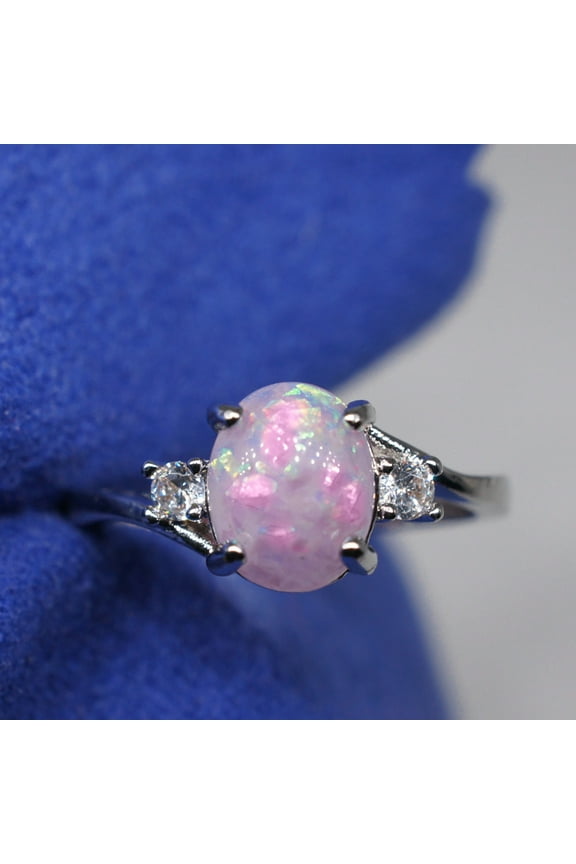 Women's Fire Opal Jewelry, Oval Cut Alloy Ring with Exquisite Design, Birthday Gift for Bridal Party Engagement