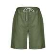 thumbnail image 1 of Staron Women's High-Waisted Shorts Yoga Fitness Tennis Workout Casual Comfy Stretchy with Pockets Solid Color Athletic Sport Shorts, Army Green 5XL, 1 of 6