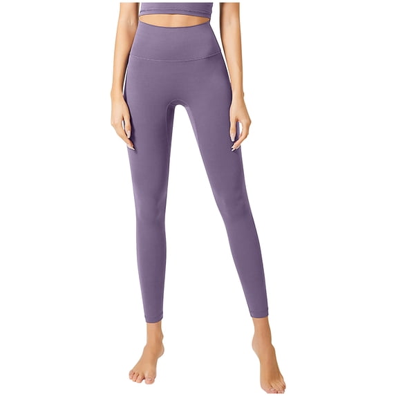 Staron Women's High Waisted Yoga Pants Solid Color Butt Lifting Workout Leggings Casual Comfy Stretchy with Pockets Fitness Tights, Dark Blue M