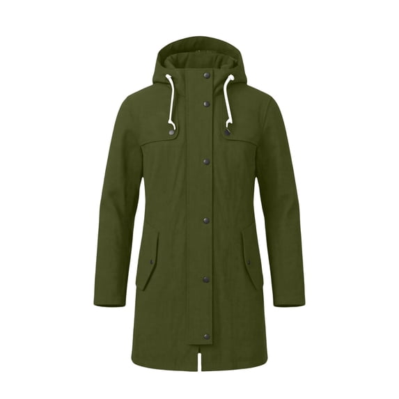 Staron Women's Hooded Jacket Waterproof Long Sleeve Lightweight Rain Jacket Hooded Windbreaker with Pockets for Outdoor L