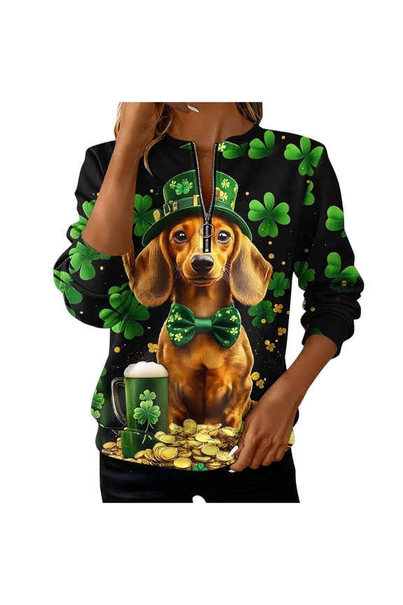 Women's Loose Sweatshirt Casual Long Sleeve Round Neck Funny Print Tunic Blouse Comfy Oversized Top for Spring Fall Winter, XXL