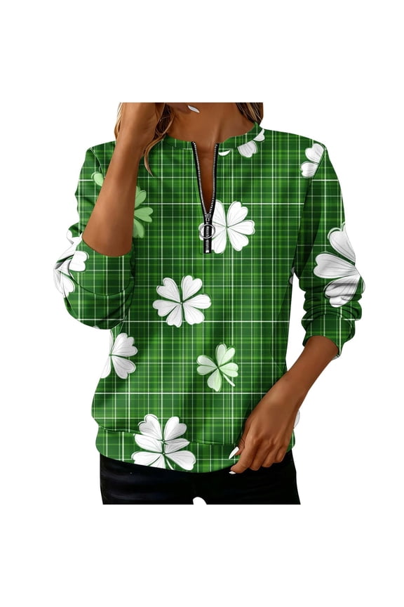 Women's Loose Sweatshirt Casual Long Sleeve Round Neck Tunic Top Funny Print Blouse Comfy Relaxed Fashion Trendy Party Dating, L