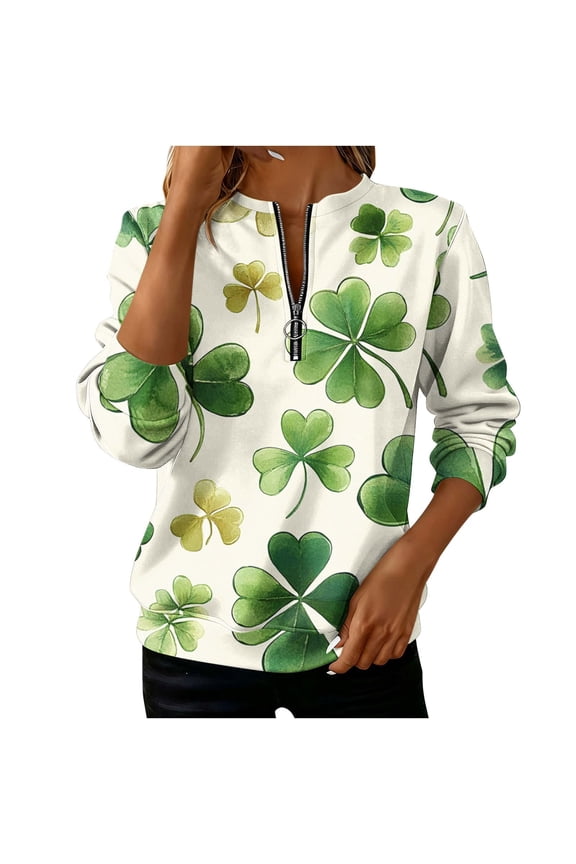 Women's Loose Sweatshirt Casual Long Sleeve Round Neck Tunic Top Funny Print Blouse Comfy Relaxed Fashion Trendy with Pockets, XXL