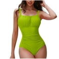 thumbnail image 1 of Staron Women's One Piece Swimsuit Backless Monokini with Removable Padded Bra High Cut Slimming Bathing Suit for Beach Vacation Pool, Yellow XL, 1 of 7