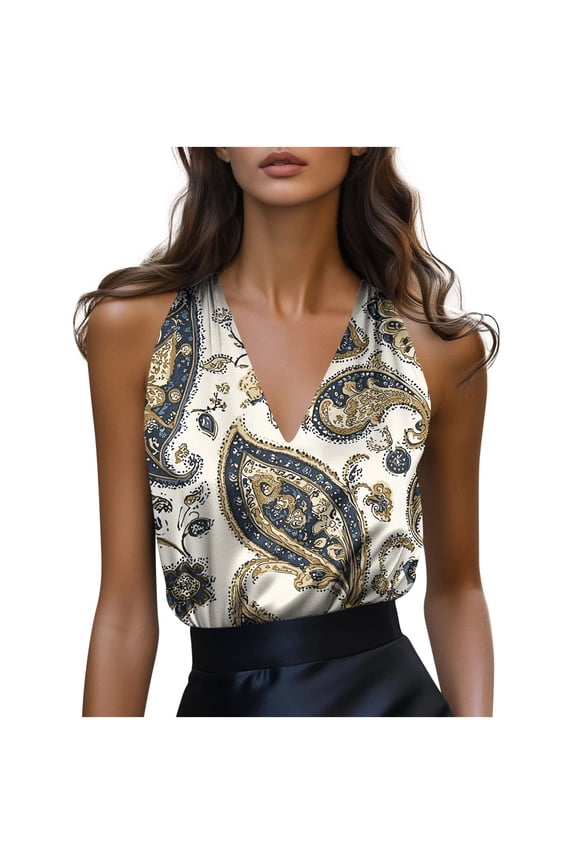 Women's Satin Camisole V Neck Spaghetti Strap Casual Elegant Evening Wear Slip Top, White S