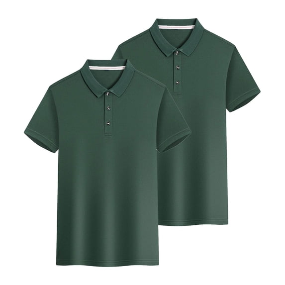 Staron Women's Short Sleeve Shirts 2-Pack Solid Color Sporty Quick-Dry Moisture Wicking Casual Tops, Army Green L