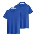thumbnail image 1 of Staron Women's Short Sleeve Shirts 2-Pack Solid Color Sporty Quick-Dry Moisture Wicking Casual Tops, Dark Blue S, 1 of 5