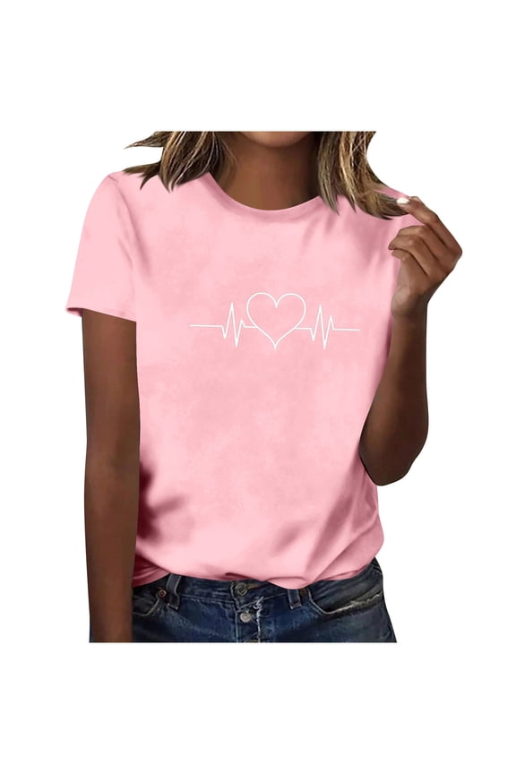 Women's Short Sleeve T-Shirt Casual Loose Leopard Print Top Beach Vacation Party Fashion Tee, Pink XXL