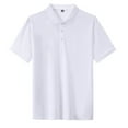 thumbnail image 1 of Staron Women's Summer Loose Shirt Plus Size Button Down Collar Short Sleeve Casual Basic Fashion Top, White XXL, 1 of 2