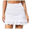 thumbnail image 1 of Staron Women's Swim Skirt Bottoms High Waist Retro Ruffle Tankini Swimsuit Bathing Suit Bottoms, White M, 1 of 7
