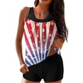 thumbnail image 1 of Staron Women's Two Piece Swimsuit Conservative High Waisted Vintage Printed Tankini with Removable Padded Bra and Shorts Beach Pool Party Vacation Swimwear, L, 1 of 5