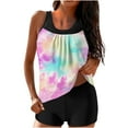 thumbnail image 1 of Staron Women's Two Piece Swimsuit Conservative High Waisted Vintage Printed Tankini Set with Removable Padded Bra Beach Pool Party Bathing Suit, M, 1 of 5