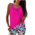 thumbnail image 1 of Staron Women's Two Piece Swimsuit High Waisted Bikini Set Sporty Crop Top with Shorts Adjustable Straps Removable Padding Beach Pool Vacation Athletic Print, XXL, 1 of 6