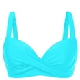thumbnail image 1 of Staron Women's Vintage Bikini Swimsuit Retro Cross Front Ruffle Adjustable Straps Conservative Beach Vacation Swimwear, Blue S, 1 of 2