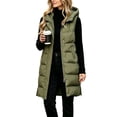 thumbnail image 1 of Staron Women's Winter Vest Hooded Zip Up Lightweight Casual Sleeveless Solid Loose Quilted Puffer Vest Army Green L, 1 of 6