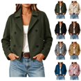 Staron Womens Fall Winter Button Open Front Warm Soft Lapel Long Sleeve ...