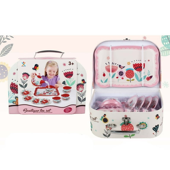 Staron under $5! Children's Tea Party Play Set, Metal Teapot and Cup Pretend Toy, Portable Imitation Tea Time Kit