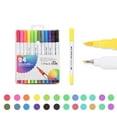 thumbnail image 1 of Staron under $5! Double Tip Marker Pens 24 Colors, Watercolor Highlighter Set for Drawing Coloring, Artistic Painting Markers, 1 of 2