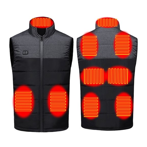 Staron under $5! Heated Vest with 9 Heating Areas, Outdoor Warm Clothing for Riding Fishing, USB Charging Heating Vest for Winter