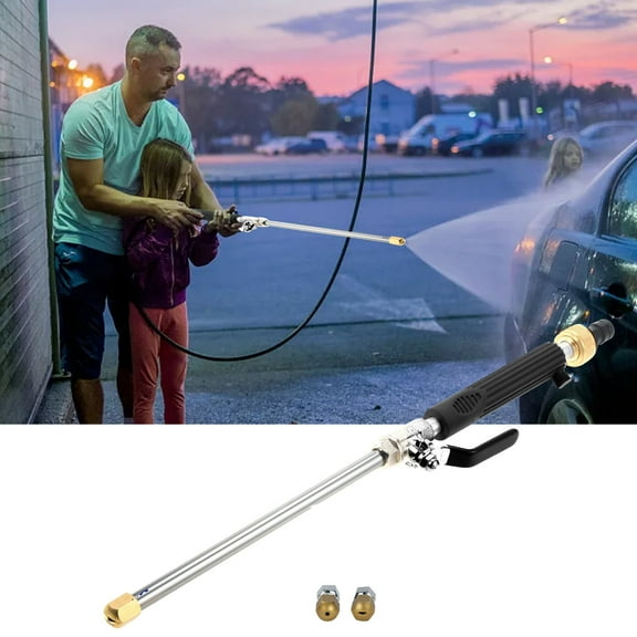 Staron under $5 High Pressure Water Spray Nozzle, Aluminum Alloy Car Wash Gun, Garden Irrigation Tool, Hose Attachment Cleaner