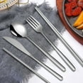 thumbnail image 1 of Staron under $5 Korean Stainless Steel Cutlery Set, 7 Pcs Knife Fork Spoon Chopsticks Set, Outdoor Camping Portable Utensils with Storage Bag, 1 of 6