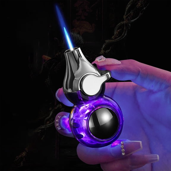 Staron under $5 LED Gourd Shape Lighter, Transparent Windproof Butane Lighter with Color Changing Lights, Novelty Refillable Lighter for Party Favors