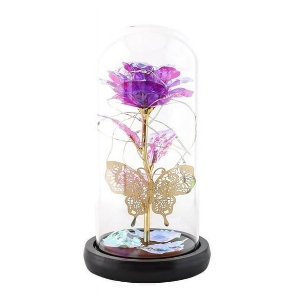 Staron under $5! LED Rose Flower in Glass Dome, Romantic Light Up Valentine Gift, Heart-shaped Home Decor