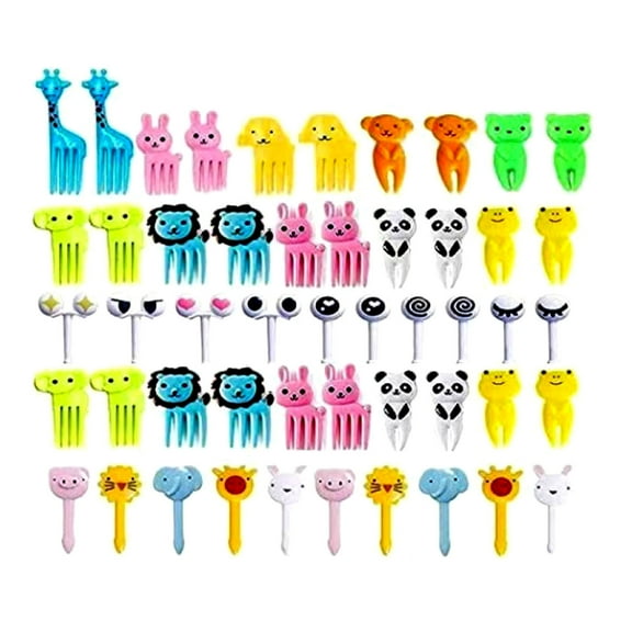 Staron under $5 Plastic Fruit Fork Set for Lunch Box, Cake Snack Decoration Picks Platter, Party Serving Utensils