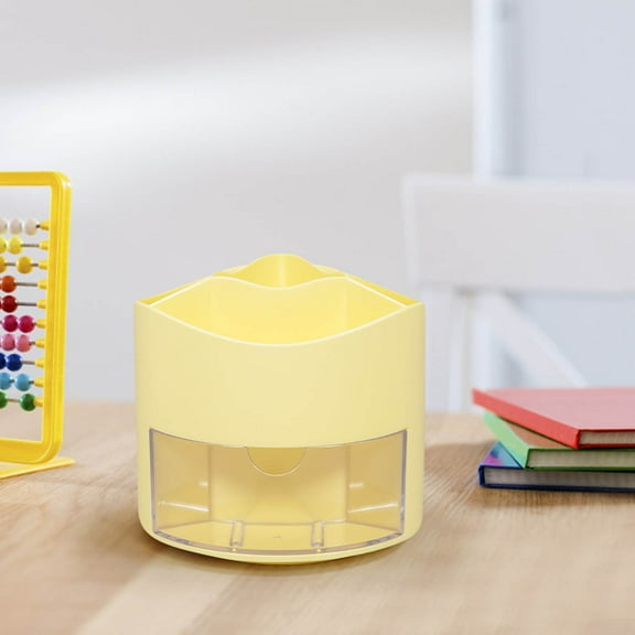 Staron under $5! Rotating Stationery Organizer Transparent, 360° Desktop Storage for Pens Art Supplies, Multi-Compartment Drawer