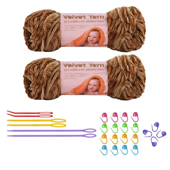 Staron under $5 Soft Velvet Crochet Yarn for Hand Weaving, Multi-Color Thread for Sweaters Blankets and Decor, Craft Yarn Ball