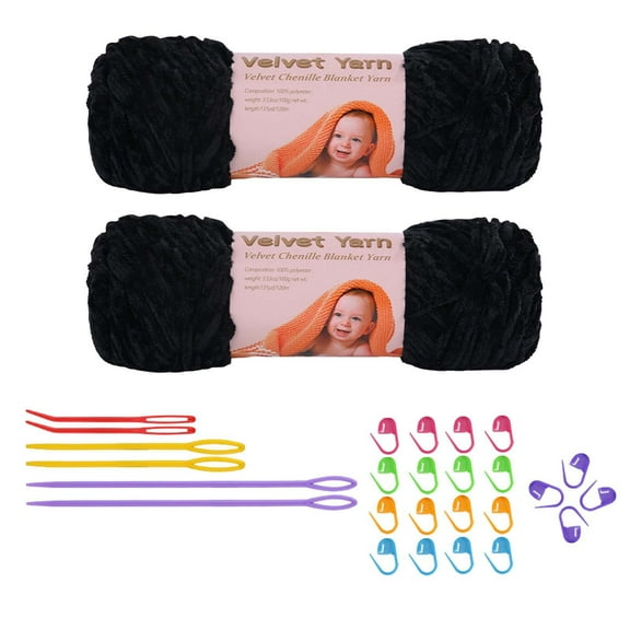Staron under $5 Soft Velvet Crochet Yarn for Hand Weaving, Multi-Color Thread for Sweaters Blankets and Decor, Craft Yarn Ball