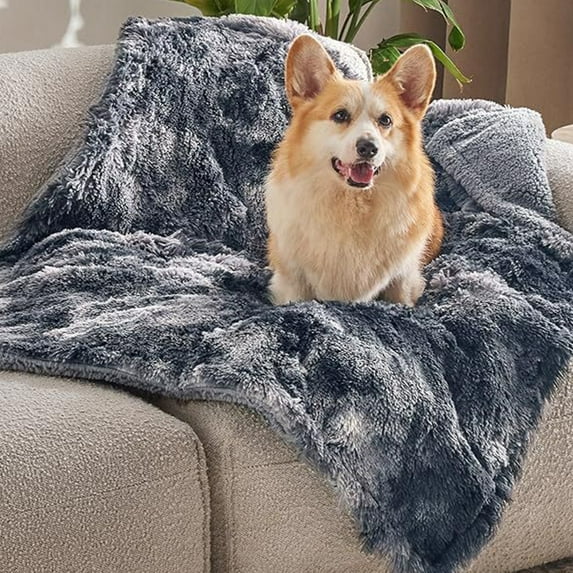 Staron under $5! Waterproof Dog Blanket Long Wool Fleece Pink Gray 71x100cm, Pet Warming Blanket for Kennel Bed, Soft Blanket for Home Car Travel