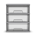 thumbnail image 1 of Starplast 3-Drawer Organization Tower Wide Storage Cart, Silver Plastic, 1 of 9
