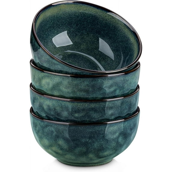 Bowls for Soup, Ceramic Deep Soup Bowls,Cereal Bowls Set for Kitchen, Salad Bowls Set, Pasta Oatmeal Bowls, Lead-free, Dishwasher & Microwave Oven Safe