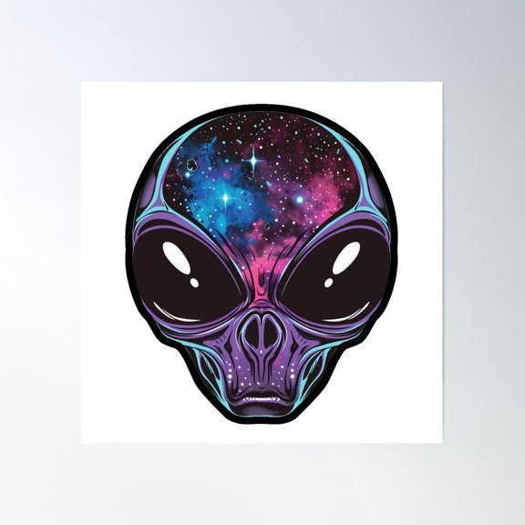 Starry Alien Poster Wall Art, Modern Wall Decor For Living Room Bedroom, 30x30 UNFRAMED