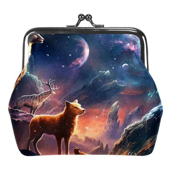 Starry Animal Coin Purse Vintage Pouch Kiss-lock Change Purse Wallets