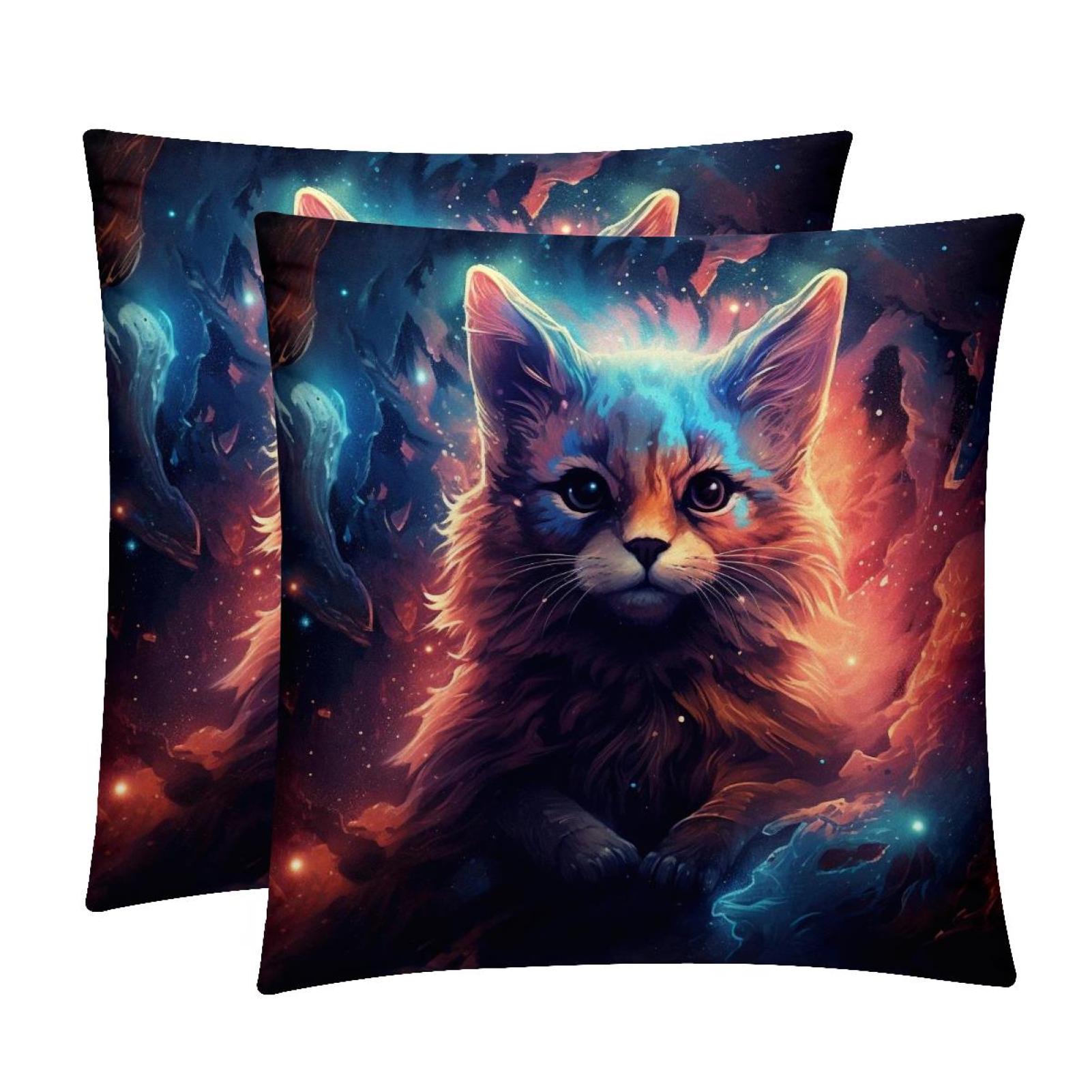 Starry Animals Decorative Velvet Pillow Inserts with Unique Patterns