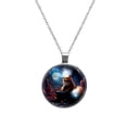 thumbnail image 1 of Starry Animals Elegant Glass Circular Pendant Necklace - Stunning Jewelry Piece, 1 of 5