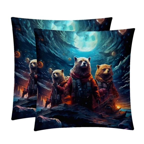 Starry Animals Pillow Covers Inserts, Decorative Pillows, Throw Pillows with Unique Patterns for Home Décor - Set of 2 in 16x16, 18x18, or 20x20 inches