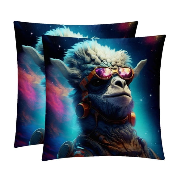 Starry Animals Velvet Throw Pillow Covers Set of 2 | Unique Patterns in 16x16, 18x18, 20x20 Inches |for Home Decor and Gifts | Includes Pillow Inserts | Throw Pillow Inserts Included
