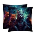 thumbnail image 1 of Starry Animals Velvet Throw Pillow Covers Set of 2 with Unique Patterns for Bed and Sofa, Available in 16x16, 18x18, and 20x20 Inches for Various Occasions, 1 of 6